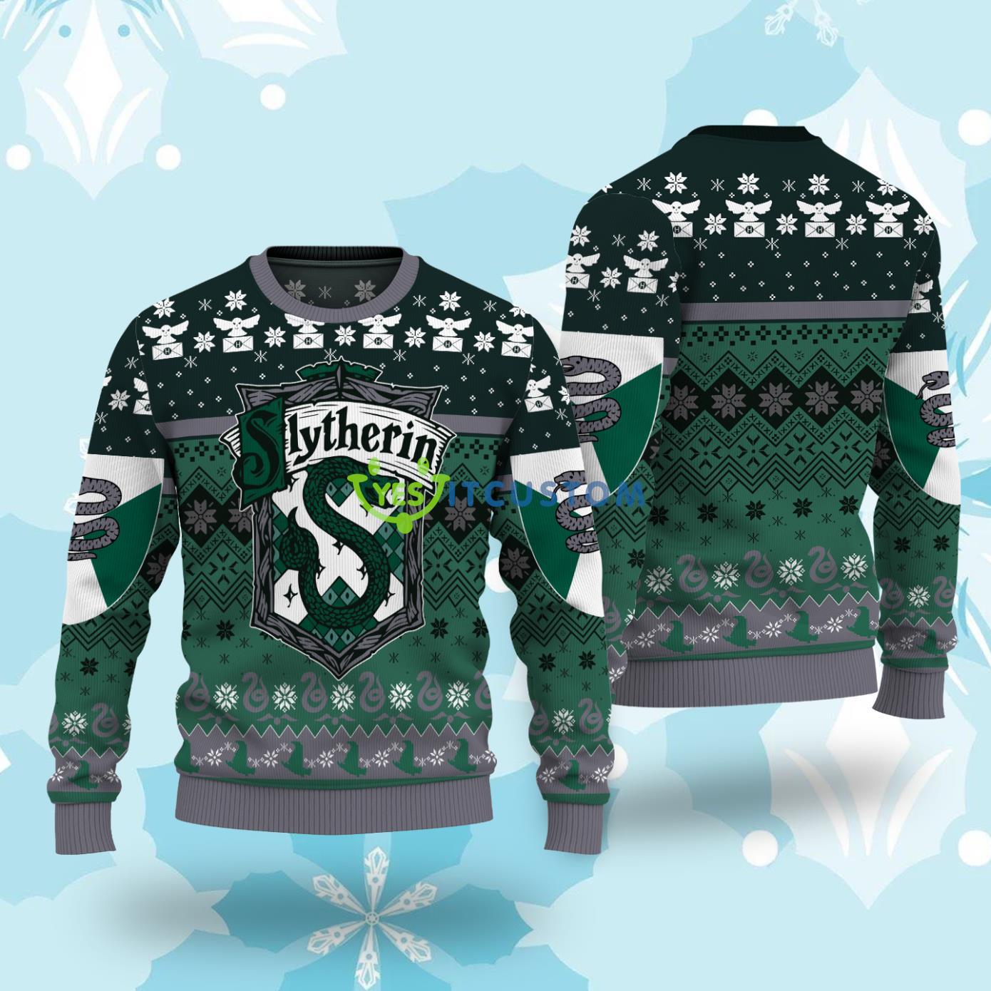 Slytherin Harry Potter Ugly Christmas Sweater 3 Slytherin Harry Potter Ugly Christmas Sweater Product Photo 1