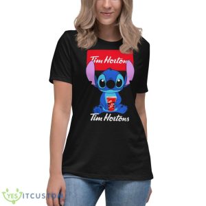 Stitch Hug Tim Hortons Shirt 11 Stitch Hug Tim Hortons Shirt - Women's Relaxed Short Sleeve Jersey Tee