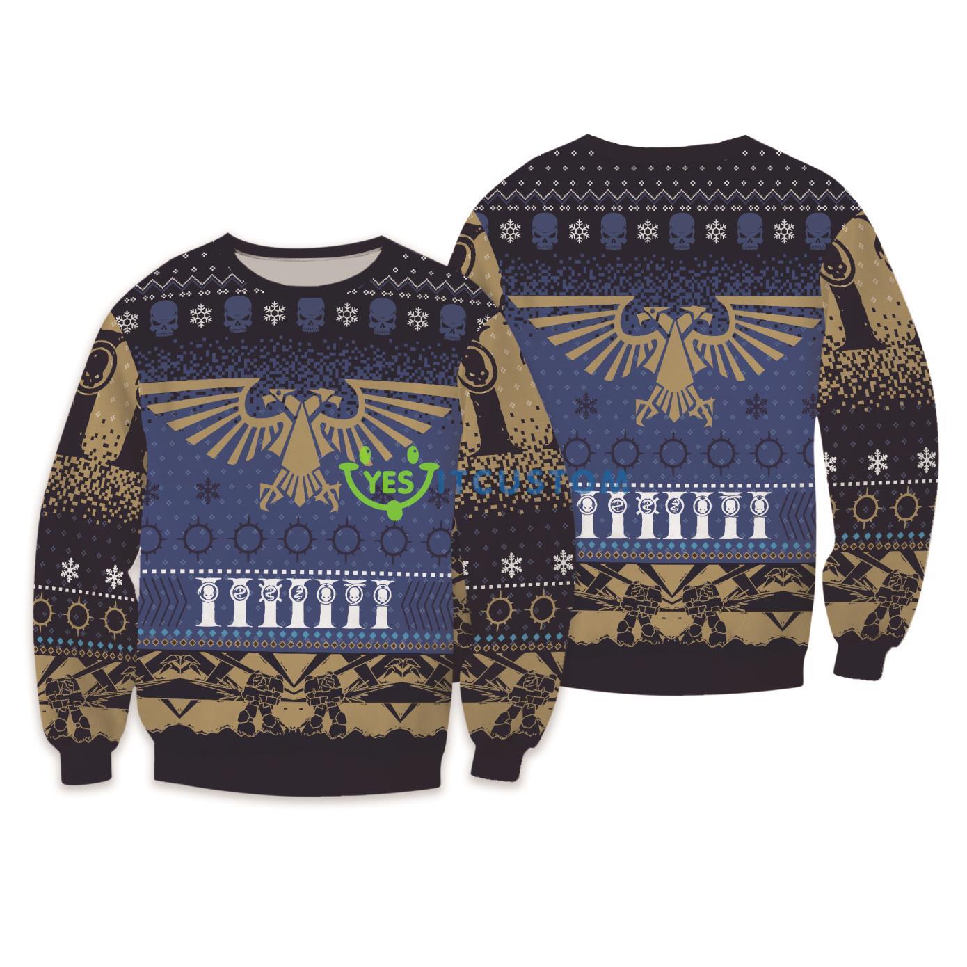 Warhammer 40k Imperium 3D Print Christmas Sweater 3 Warhammer 40k Imperium 3D Print Christmas Sweater Product Photo 1