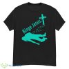 2023 Design Binge Jesus Funny Christian Aqua Blue Sarcastic Bible Shirt - G500 Men’s Classic T-Shirt