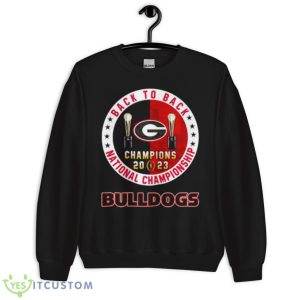 Back To Back 2023 National Champions Bulldogs Matchup Shirt - Unisex Crewneck Sweatshirt