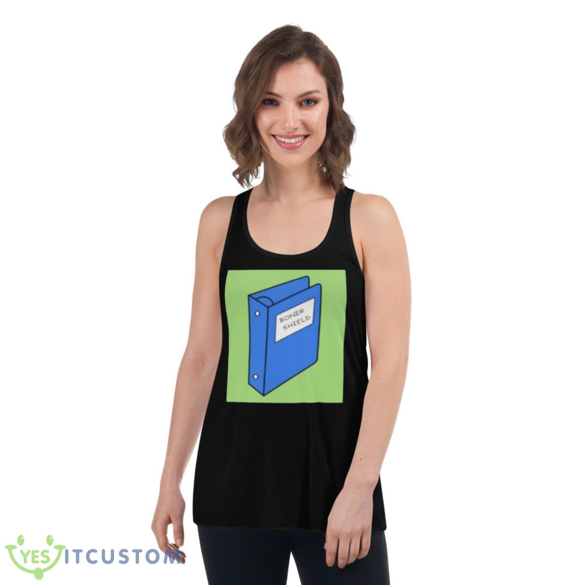 Boner Shield Book Shirt 5 Boner Shield Book Shirt - Women's Flowy Racerback Tank