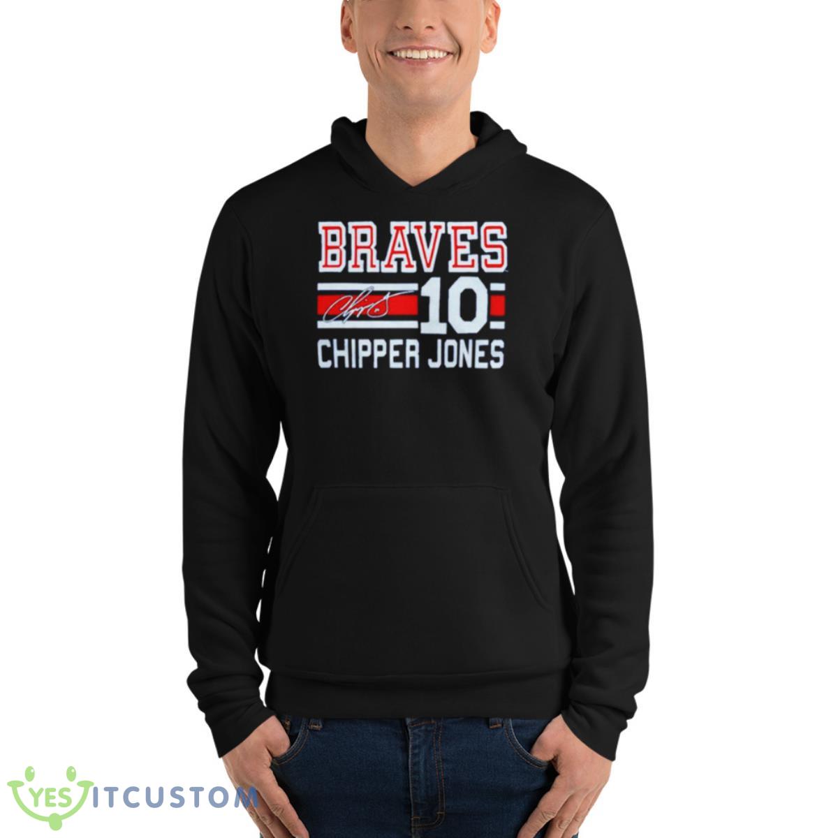 Braves Chipper Jones No 10 Signature Shirt 4 Braves Chipper Jones No 10 Signature Shirt - Unisex Fleece Pullover Hoodie