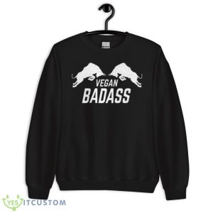 Bulls Vegan Badass White Design Shirt - Unisex Crewneck Sweatshirt