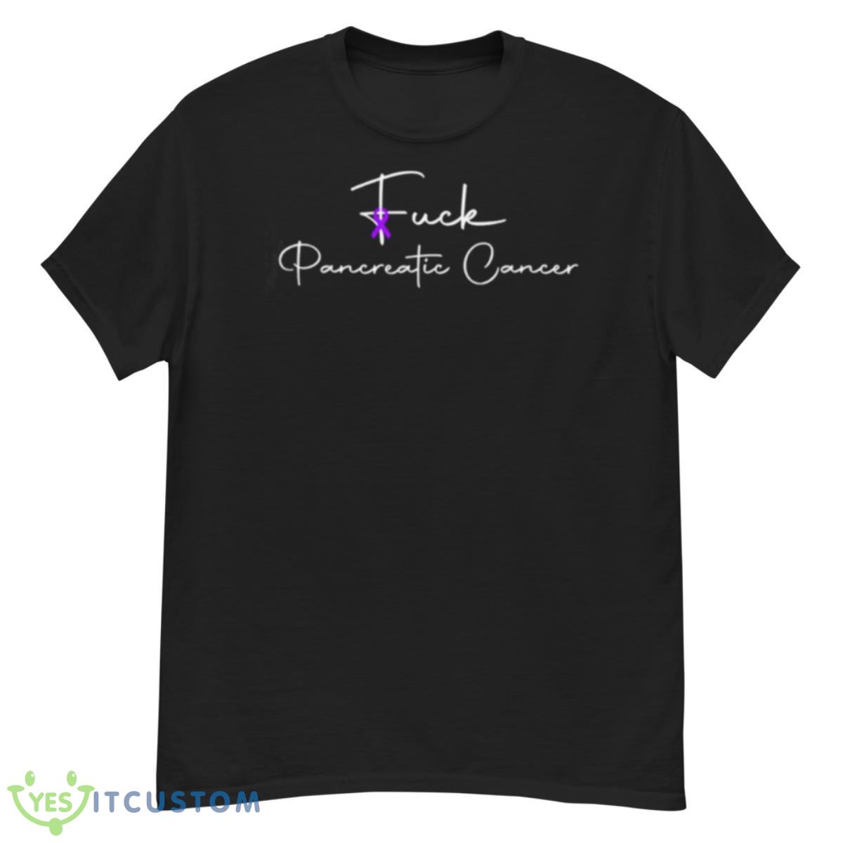 Cancer Awareness Fuck Cancer Purple Ribbon Funny Pancreatic Shirt 12 Cancer Awareness Fuck Cancer Purple Ribbon Funny Pancreatic Shirt - G500 Men’s Classic T-Shirt