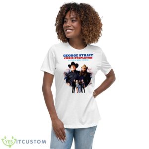 Chris Stapleton Tour 2023 Geoege Strait Shirt 9 Chris Stapleton Tour 2023 Geoege Strait Shirt - Women's Relaxed Short Sleeve Jersey Tee