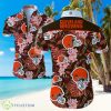 Cleveland Browns Logo Flower Hawaiian Summer Beach Shirt Full Print Product Photo 1