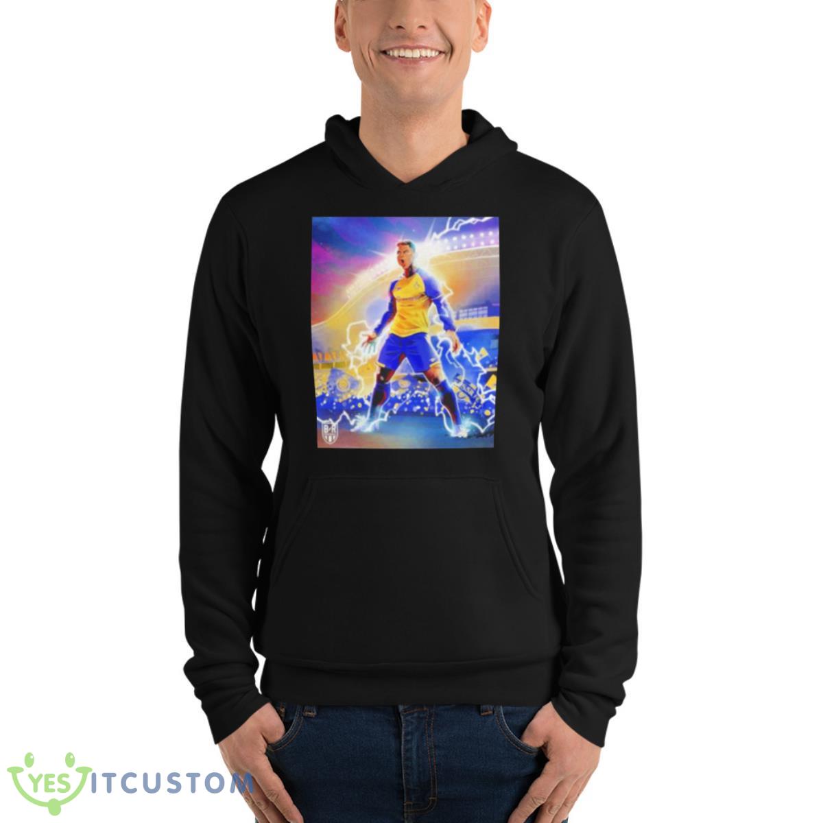 Cristiano Ronaldo Is Inspired By Al Nassr Shirt 4 Cristiano Ronaldo Is Inspired By Al Nassr Shirt - Unisex Fleece Pullover Hoodie
