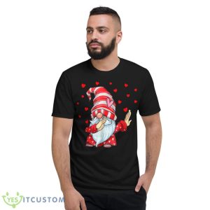 Dabbing Gnome Heart Happy Valentines Day Shirt - Short Sleeve T-Shirt