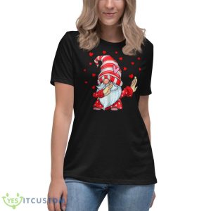 Dabbing Gnome Heart Happy Valentines Day Shirt - Women's Relaxed Short Sleeve Jersey Tee
