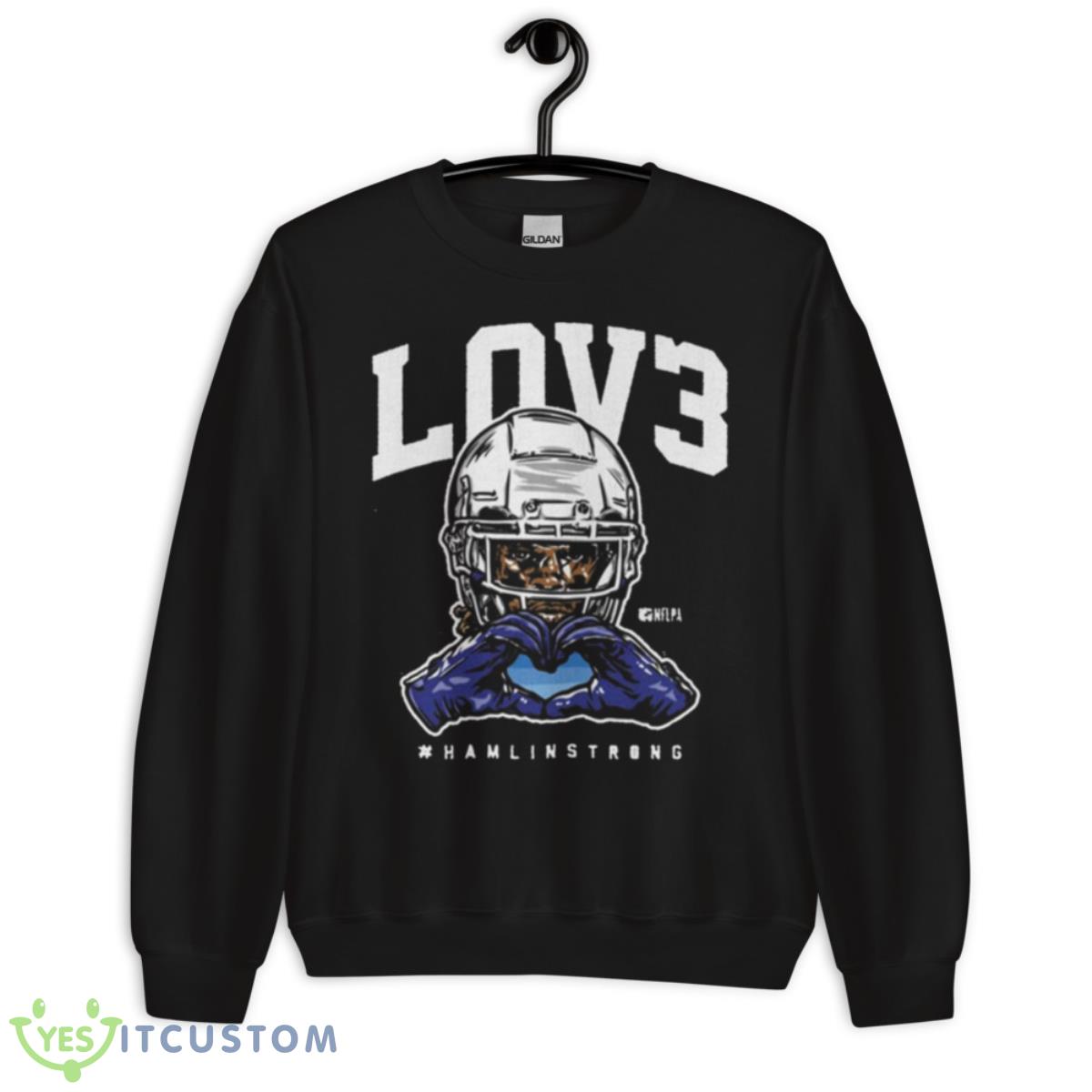 Damar Hamlin Buffalo LOV3 Hamlin Strong Shirt 3 Damar Hamlin Buffalo LOV3 Hamlin Strong Shirt - Unisex Crewneck Sweatshirt