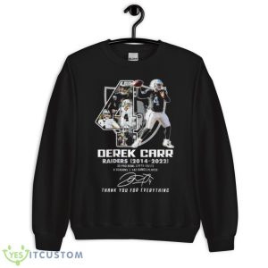 Derek Carr Raiders 2014 – 2022 Thank You For Everything Signature Shirt - Unisex Crewneck Sweatshirt