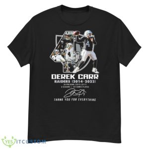 Derek Carr Raiders 2014 – 2022 Thank You For Everything Signature Shirt - G500 Men’s Classic T-Shirt