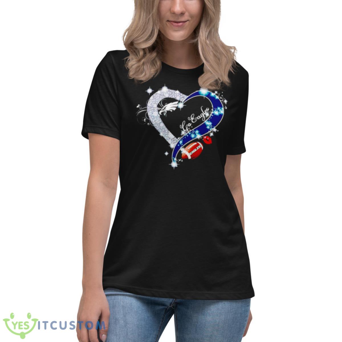 Diamond heart go Eagles shirt 6 Diamond heart go Eagles shirt - Women's Relaxed Short Sleeve Jersey Tee