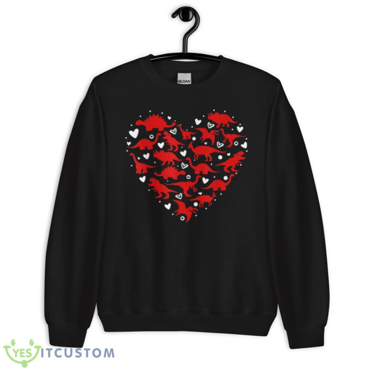 Dinosaur Love Heart Cute Valentines Day Shirt 3 Dinosaur Love Heart Cute Valentines Day Shirt - Unisex Crewneck Sweatshirt