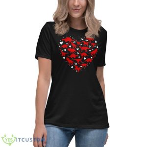Dinosaur Love Heart Cute Valentines Day Shirt 11 Dinosaur Love Heart Cute Valentines Day Shirt - Women's Relaxed Short Sleeve Jersey Tee