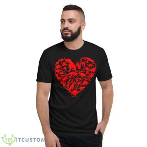 Dinosaur Love Heart Valentines Day Shirt - Short Sleeve T-Shirt