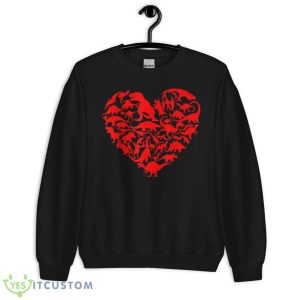 Dinosaur Love Heart Valentines Day Shirt - Unisex Crewneck Sweatshirt