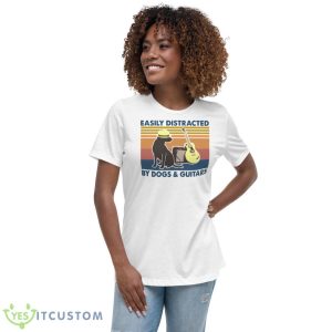 Easily Distracted By Dogs And Guitars Vintage Retro Shirt 9 Easily Distracted By Dogs And Guitars Vintage Retro Shirt - Women's Relaxed Short Sleeve Jersey Tee