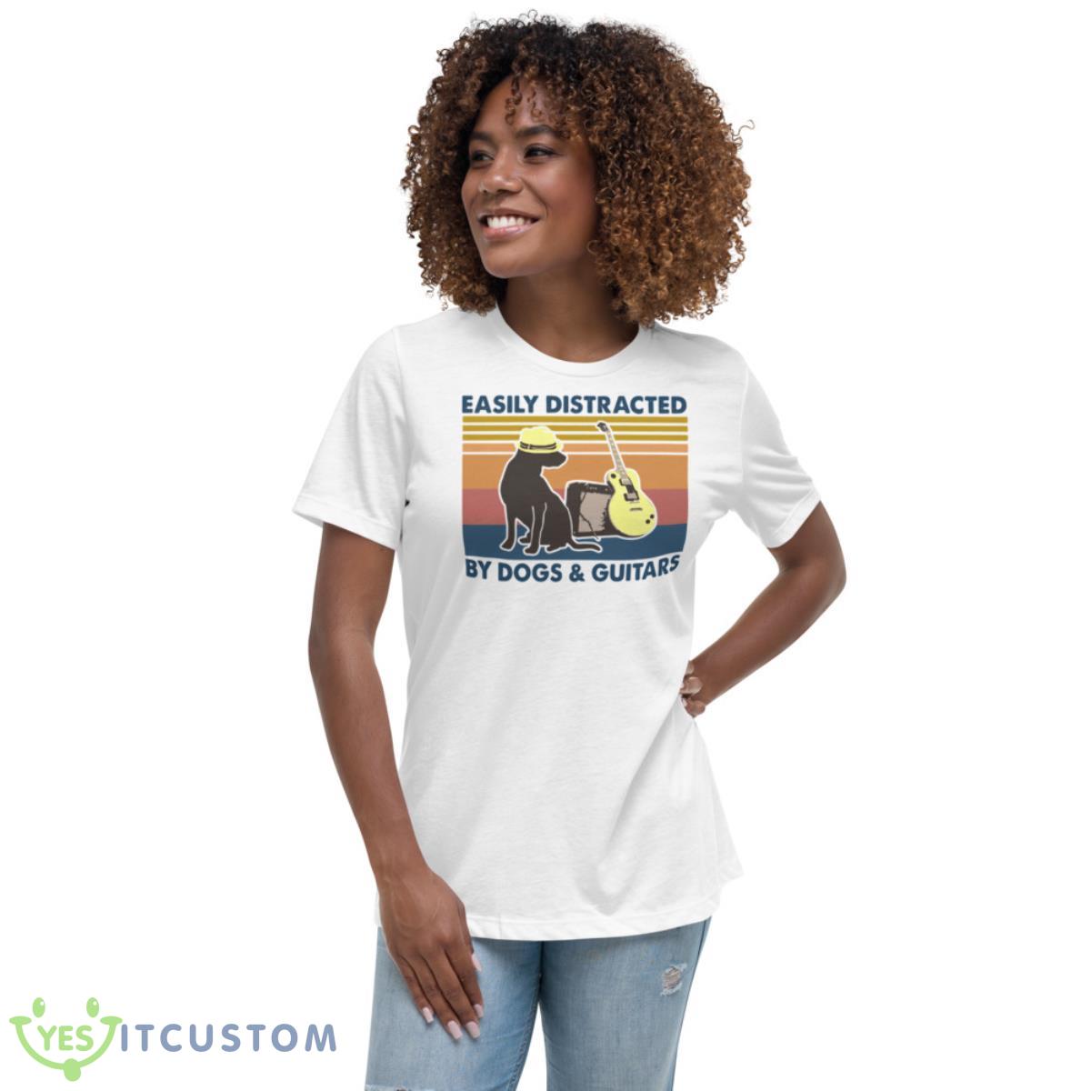 Easily Distracted By Dogs And Guitars Vintage Retro Shirt 5 Easily Distracted By Dogs And Guitars Vintage Retro Shirt - Women's Relaxed Short Sleeve Jersey Tee