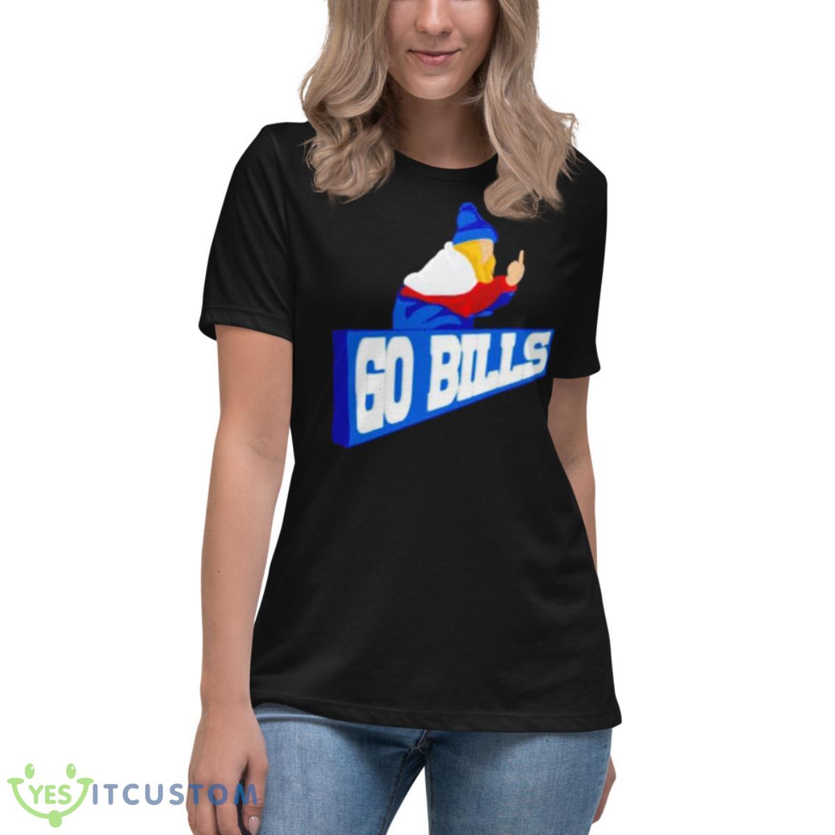Go Bills Middle Finger Shirt 6 Go Bills Middle Finger Shirt - Women's Relaxed Short Sleeve Jersey Tee