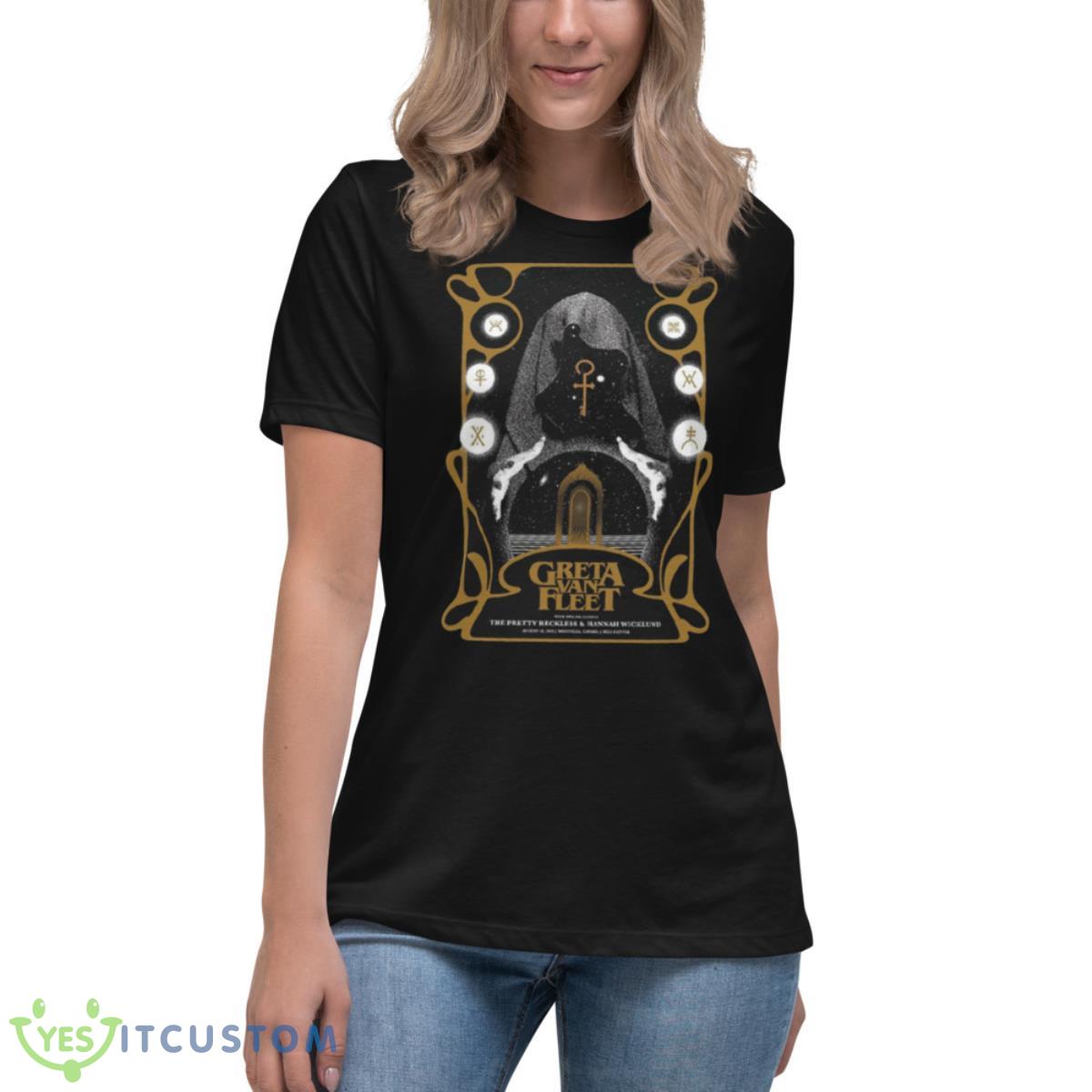 Greta Van Fleet Des Moines shirt 6 Greta Van Fleet Des Moines shirt - Women's Relaxed Short Sleeve Jersey Tee