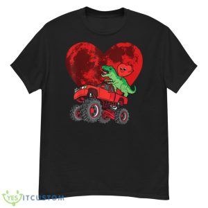 Heart Dinosaur Riding Monster Truck Valentines Day Moon Shirt - G500 Men’s Classic T-Shirt