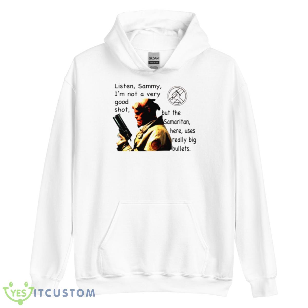 Hellboy’s Gun The Samaritan shirt 3 Hellboy’s Gun The Samaritan shirt - Unisex Heavy Blend Hooded Sweatshirt
