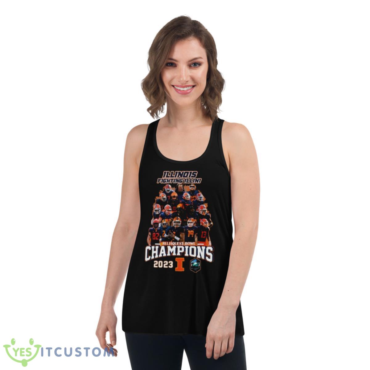 Illinois Fighting Illini Reliaquest Bowl Champions 2023 Shirt 5 Illinois Fighting Illini Reliaquest Bowl Champions 2023 Shirt - Women's Flowy Racerback Tank