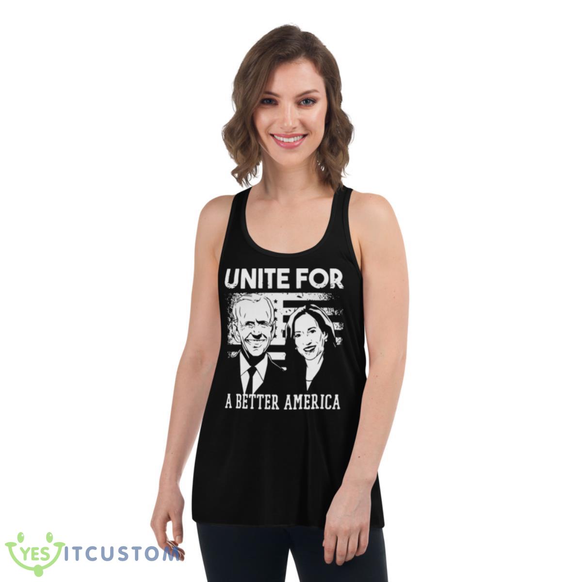 Joe Biden And Harris Kamala Unite For A Better America Shirt 5 Joe Biden And Harris Kamala Unite For A Better America Shirt - Women's Flowy Racerback Tank