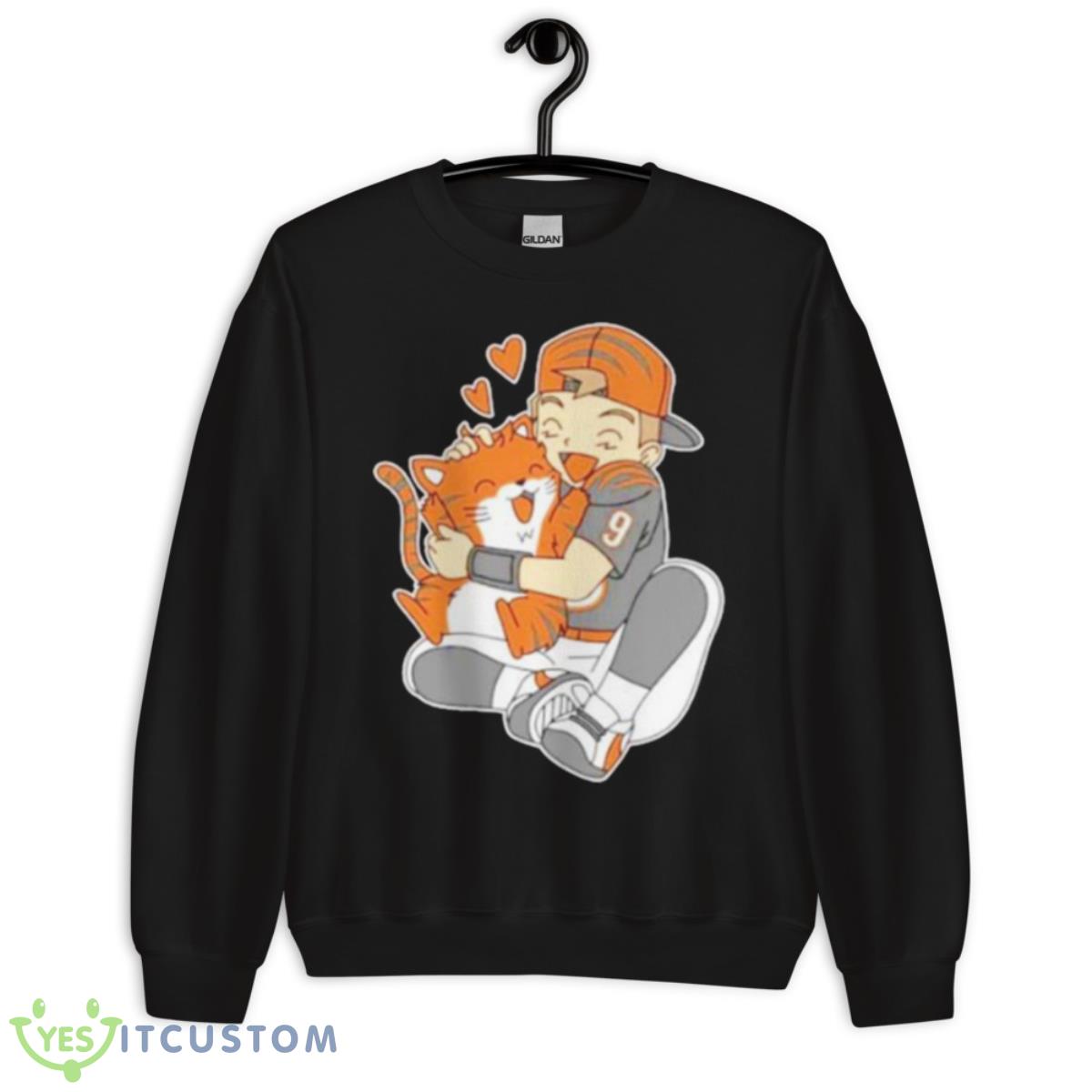 Joe Burrow Hug A Cute Tiger Shirt 3 Joe Burrow Hug A Cute Tiger Shirt - Unisex Crewneck Sweatshirt