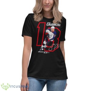 Johnny Gaudreau 13 Columbus Blue Jackets Offset Shirt - Women's Relaxed Short Sleeve Jersey Tee