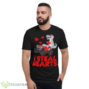 Kids I Steal Hearts Dinosaur Valentines Day For Baby Boys Shirt - Short Sleeve T-Shirt