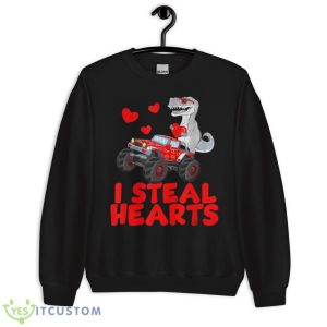 Kids I Steal Hearts Dinosaur Valentines Day For Baby Boys Shirt - Unisex Crewneck Sweatshirt