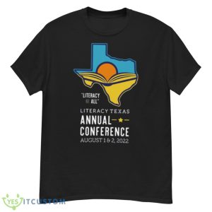 Literacy Texas Annual Conference 2022 Logo And Theme White Text Portrait Shirt - G500 Men’s Classic T-Shirt