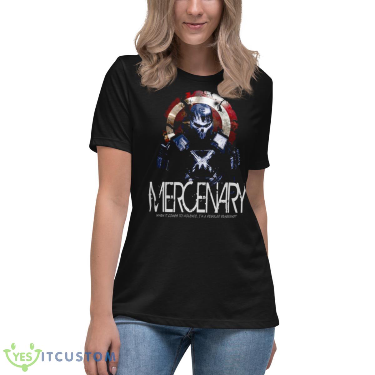 Mercenary Marvel Captain America Shield shirt 6 Mercenary Marvel Captain America Shield shirt - Women's Relaxed Short Sleeve Jersey Tee