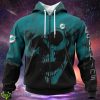 Miami Dolphins Custom Name & Number Skull Hoodies Full Over Print Product Photo 1