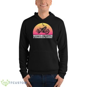 Motorcycle And Horses Motorcycles And Horseback Riding Shirt 9 Motorcycle And Horses Motorcycles And Horseback Riding Shirt - Unisex Fleece Pullover Hoodie