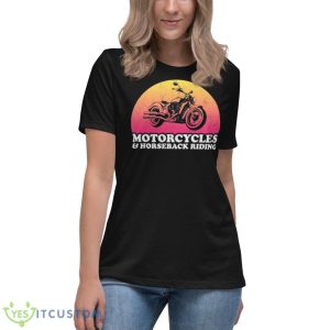 Motorcycle And Horses Motorcycles And Horseback Riding Shirt 11 Motorcycle And Horses Motorcycles And Horseback Riding Shirt - Women's Relaxed Short Sleeve Jersey Tee