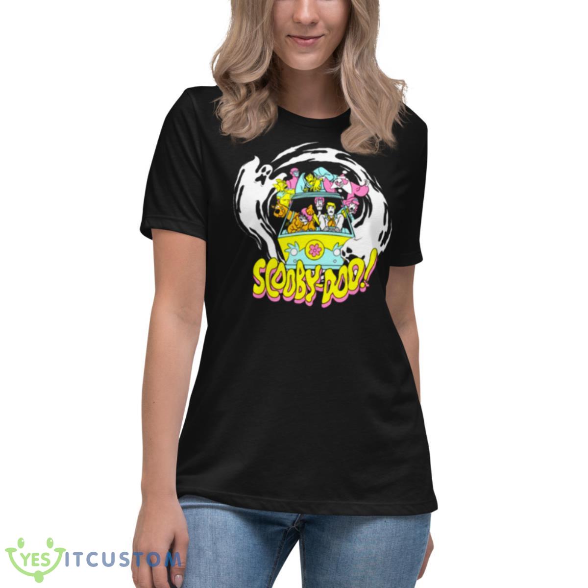 Mystery Machine Scary Ghosts Front View Scooby Doo shirt 6 Mystery Machine Scary Ghosts Front View Scooby Doo shirt - Women's Relaxed Short Sleeve Jersey Tee