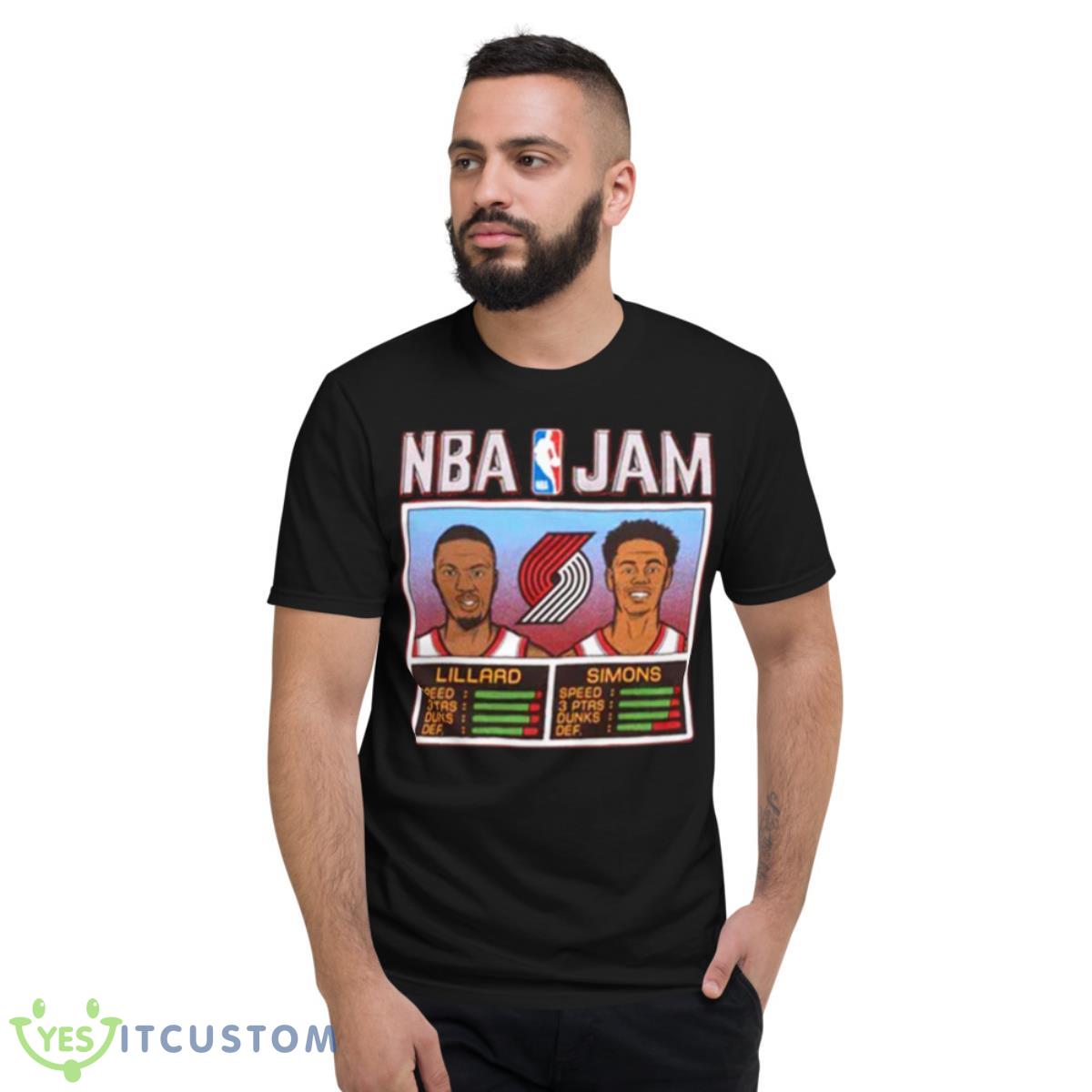 NBA Jam Portland Trail Blazers Lillard And Simons Shirt 2 NBA Jam Portland Trail Blazers Lillard And Simons Shirt - Short Sleeve T-Shirt