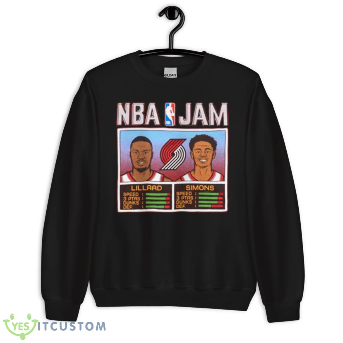 NBA Jam Portland Trail Blazers Lillard And Simons Shirt 3 NBA Jam Portland Trail Blazers Lillard And Simons Shirt - Unisex Crewneck Sweatshirt