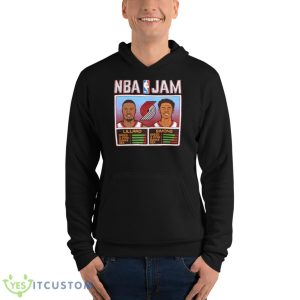 NBA Jam Portland Trail Blazers Lillard And Simons Shirt 9 NBA Jam Portland Trail Blazers Lillard And Simons Shirt - Unisex Fleece Pullover Hoodie