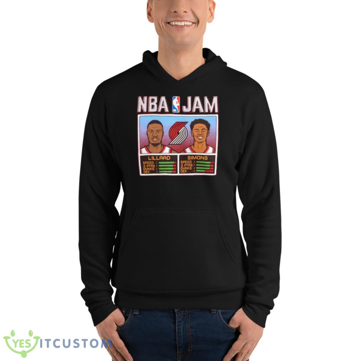 NBA Jam Portland Trail Blazers Lillard And Simons Shirt 4 NBA Jam Portland Trail Blazers Lillard And Simons Shirt - Unisex Fleece Pullover Hoodie