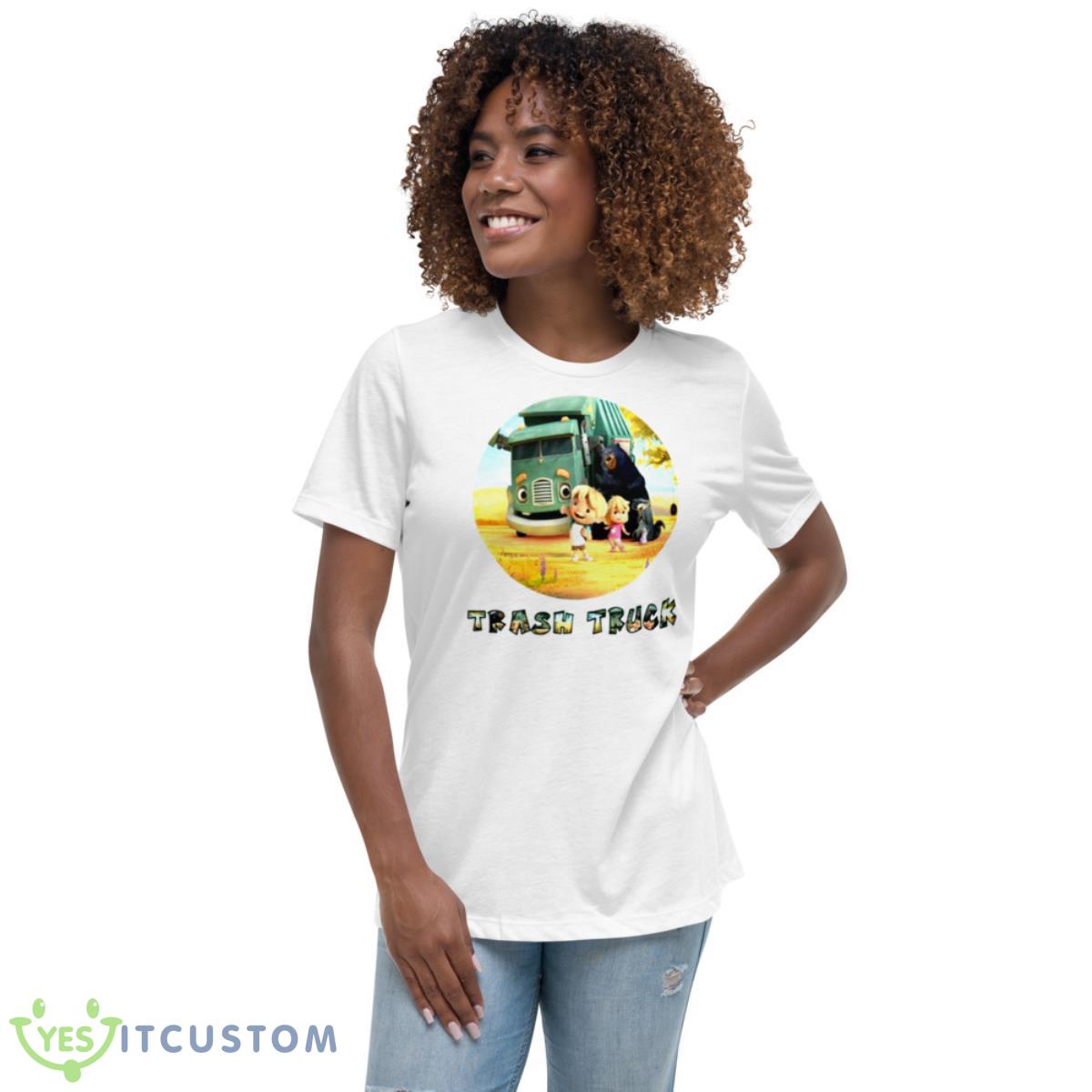 Netflix Caartoon Trash Truck Shirt 5 Netflix Caartoon Trash Truck Shirt - Women's Relaxed Short Sleeve Jersey Tee