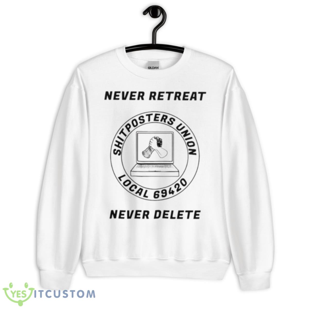 Never Retreat Shitposters Union Local 69420 Never Delete Shirt 2 Never Retreat Shitposters Union Local 69420 Never Delete Shirt - Unisex Heavy Blend Crewneck Sweatshirt