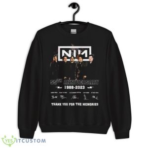 Nine Inch Nails 55th Anniversary Thank You For The Memories Signatures Shirt - Unisex Crewneck Sweatshirt