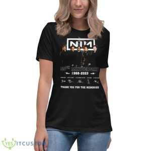 Nine Inch Nails 55th Anniversary Thank You For The Memories Signatures Shirt - Women's Relaxed Short Sleeve Jersey Tee