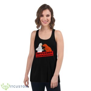 NIPPLEBOT versus CRAPASAURUS shirt 10 NIPPLEBOT versus CRAPASAURUS shirt - Women's Flowy Racerback Tank