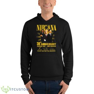 Nirvana 36th Anniversary 1987 2023 Thank You For The Memories Signatures Shirt - Unisex Fleece Pullover Hoodie